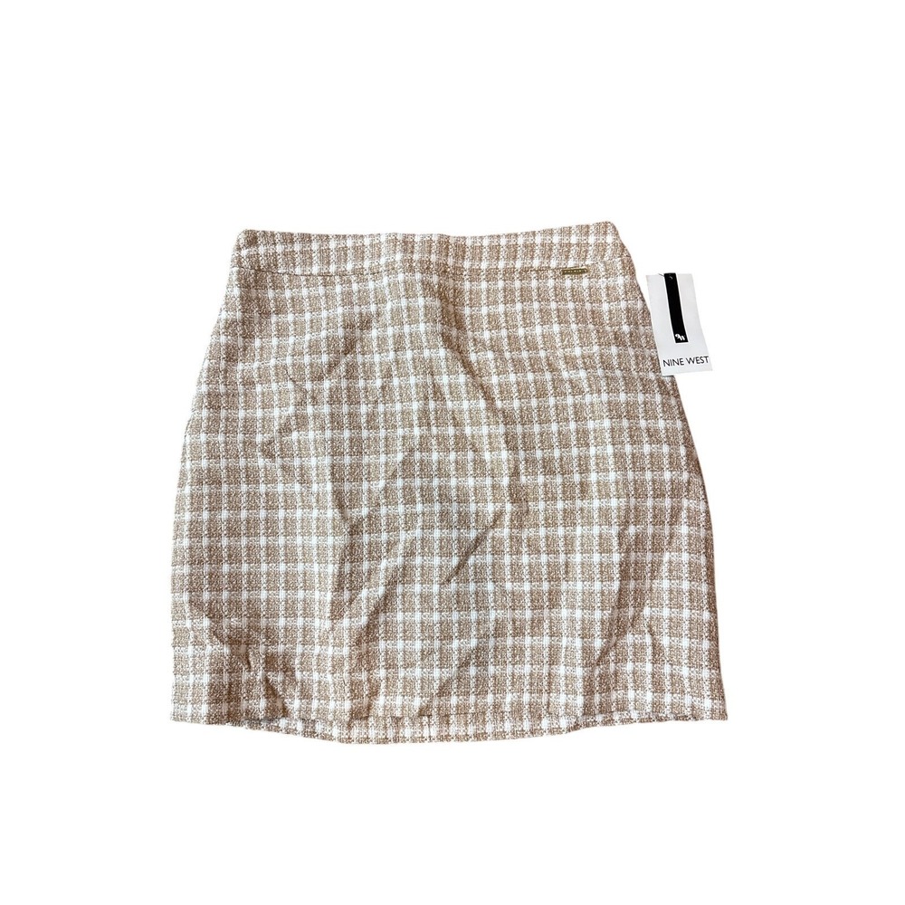 New Nine West Women's Barley Field/White Tweed Skirt~Size Medium~NWT!!!